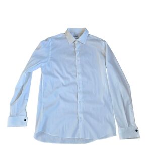 Zara White Superslim Fit Buttondown Dress Shirt Size L